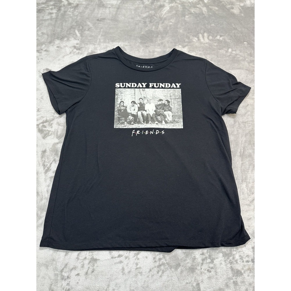 Sunday Funday "Friends" T-shirt Women's Size 2XL Black Short Sleeve EUC